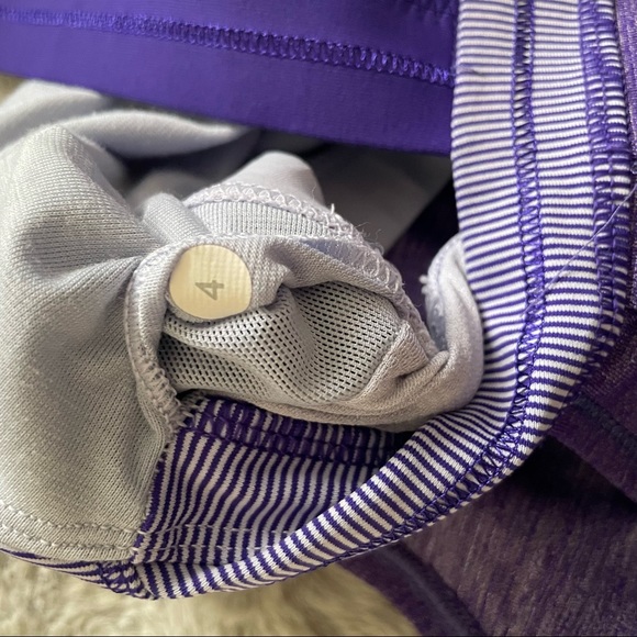 Lululemon rest less tank top with built in shelf bra berry purple striped sz 4 - Picture 13 of 15